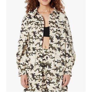 The Drop Women's Camouflage Print Cargo Oversized Jacket Size XL NWT